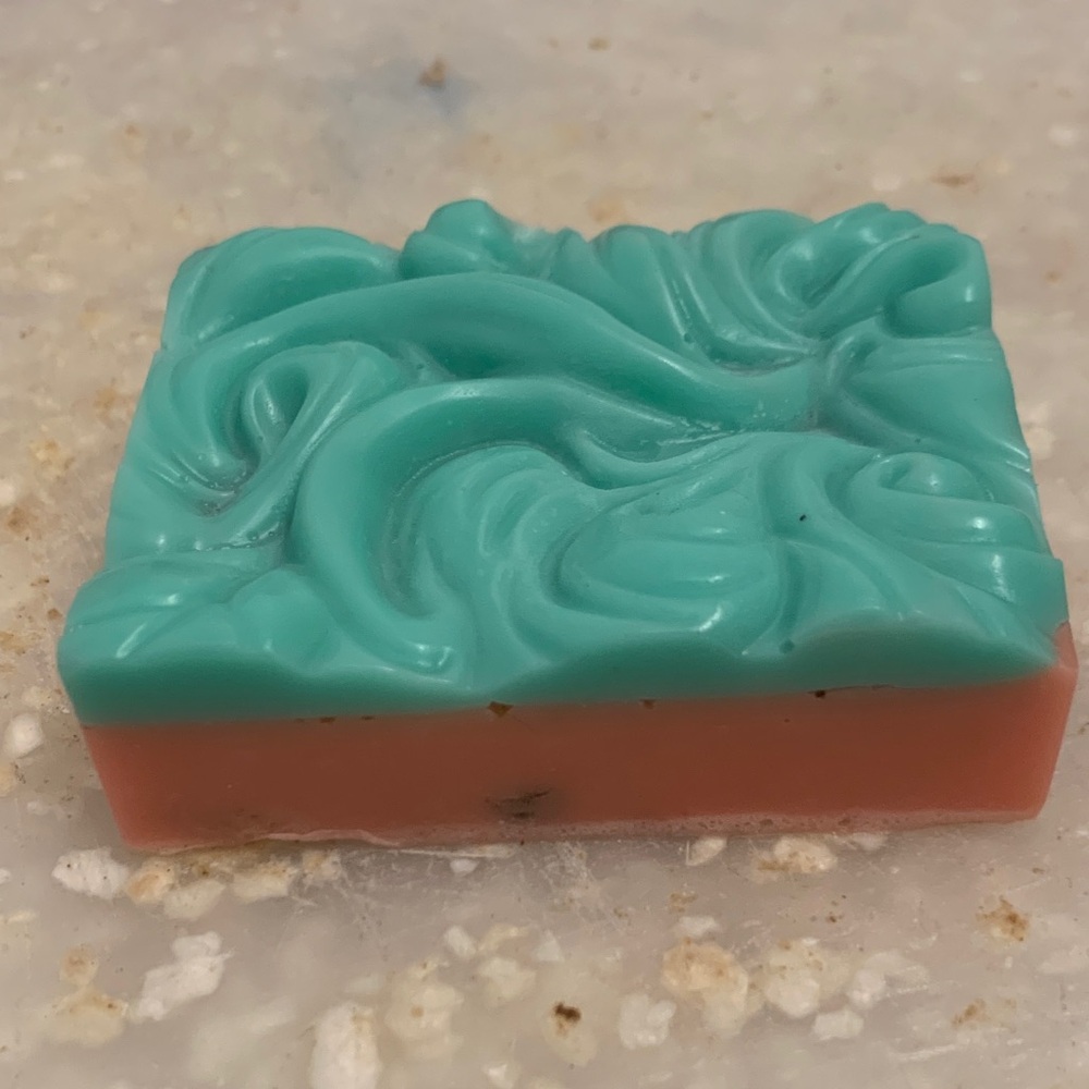 Aqua and Coral Artisan Goat Milk Soap Handmade